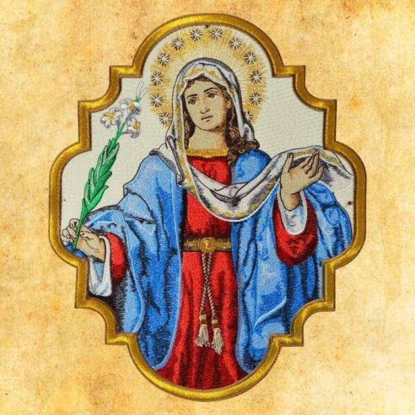 Embroidered appliqué "Our Lady"