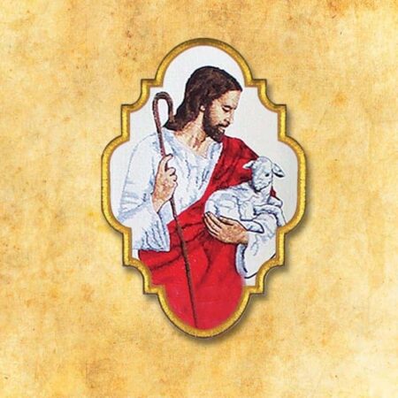 Embroidered appliqué "Jesus the Good Shepherd"