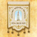 Embroidered banner "Queen of the Holy Rosary" with custom inscription