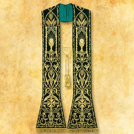 Embroidered Roman stole on plush "Chalice"