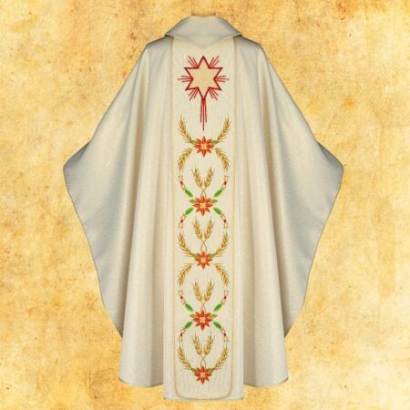 Chasuble with embroidered "Star of Bethlehem" belt