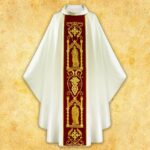 Chasuble with embroidered plush belt "4 Evangelists"