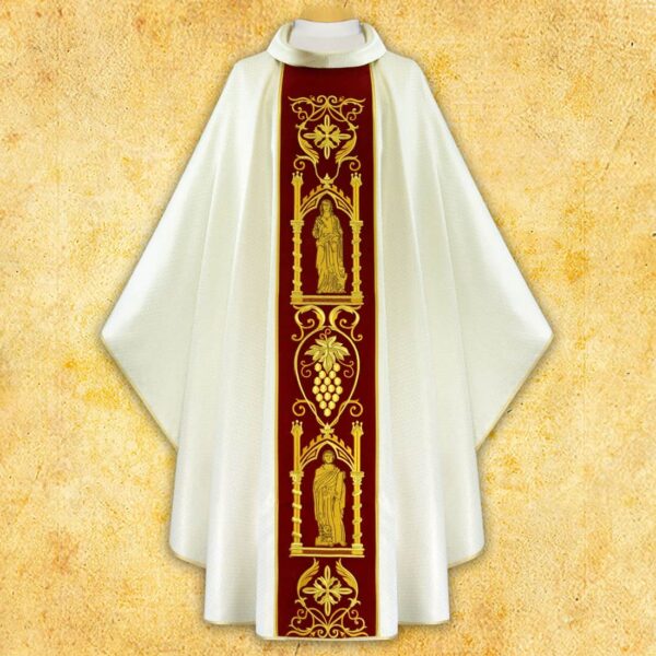 Chasuble with embroidered plush belt "4 Evangelists"