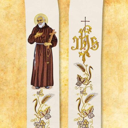 Embroidered stole "St. Padre Pio"