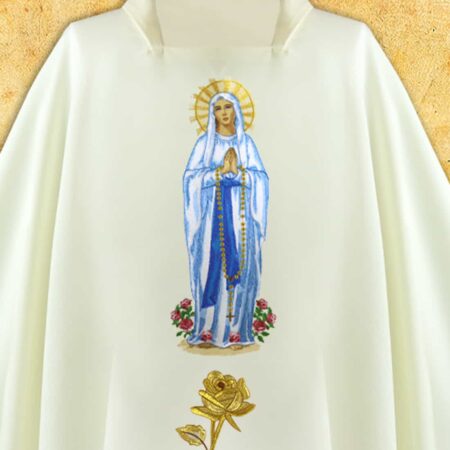 Embroidered chasuble "Madonna Di Lourdes"