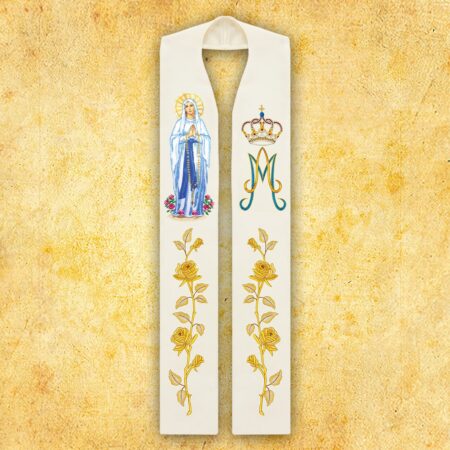 Embroidered stole "Madonna di Lourdes"