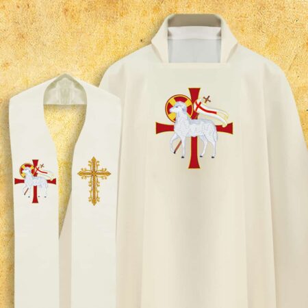Set of chasuble and stole "Lamb"
