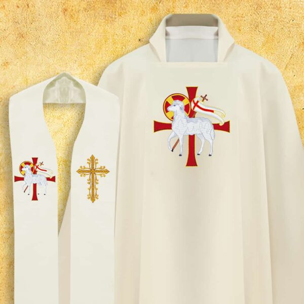 Set of chasuble and stole "Lamb"