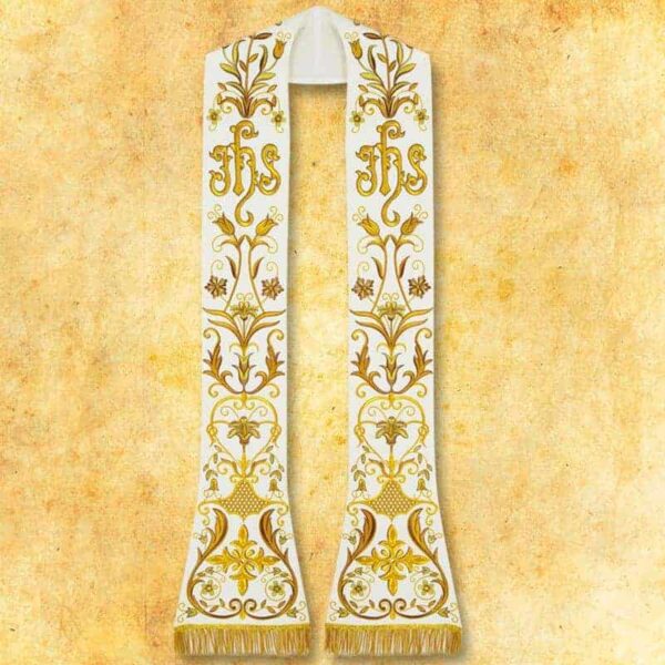 Embroidered Roman stole "Angelus"