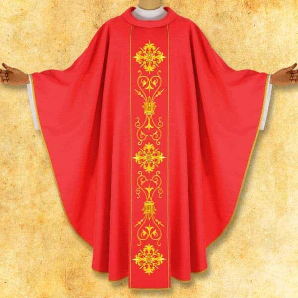 Chasuble with embroidered belt