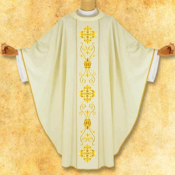 Chasuble with embroidered belt