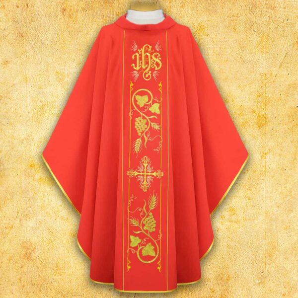Chasuble with embroidered belt
