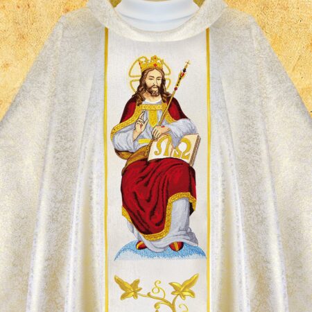 Chasuble with embroidered image of "Christ the King"