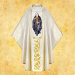 Chasuble with embroidered image "St. Rita"
