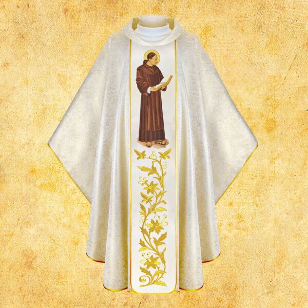 ornat z wizerunkiem haftowanym "chrystus król" Chasuble with embroidered image of "Christ the King"