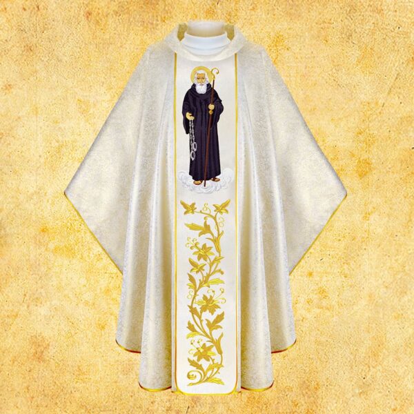 Ornat z wizerunkiem haftowanym "Św. Leonardo" Chasuble with embroidered image "St. Leonardo"