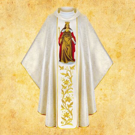 Chasuble with embroidered image of "St. Hedwig the Queen"