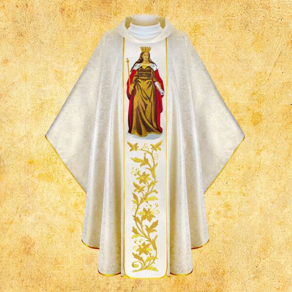 Chasuble with embroidered image of "St. Hedwig the Queen"