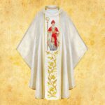Chasuble with embroidered image of "St. Nicholas"
