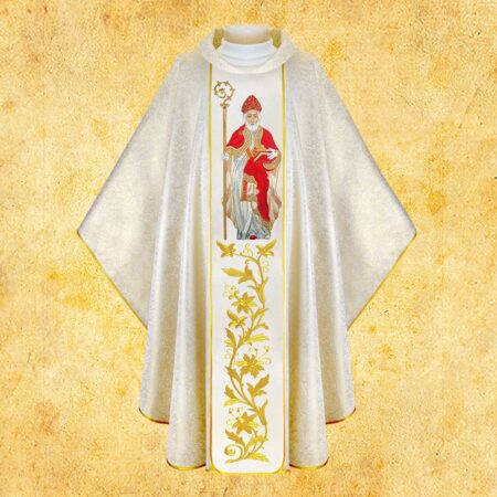 Chasuble with embroidered image of "St. Nicholas"