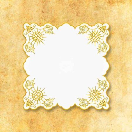 Embroidered "Cristiano" gold napkin 45x45