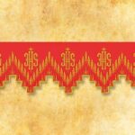 (product_variation) Embroidered lace in 4 colors - Czerwony, kupon 2.90 m