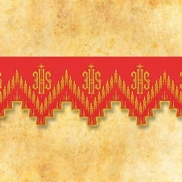 (product_variation) Embroidered lace in 4 colors - Czerwony, kupon 2.90 m