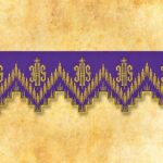 (product_variation) Embroidered lace in 4 colors - Fioletowy, kupon 2.90 m