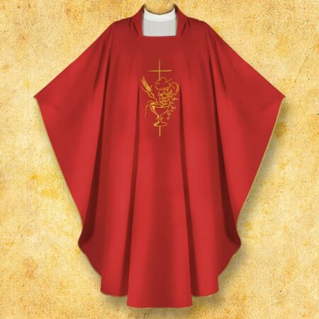 Chasuble embroidered with "The Chalice and Grapes"