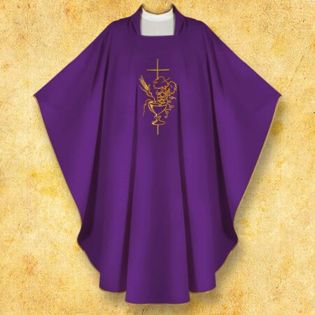 Chasuble embroidered with "The Chalice and Grapes"