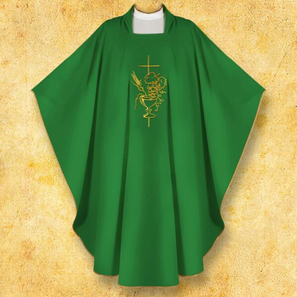 Chasuble embroidered with "The Chalice and Grapes"
