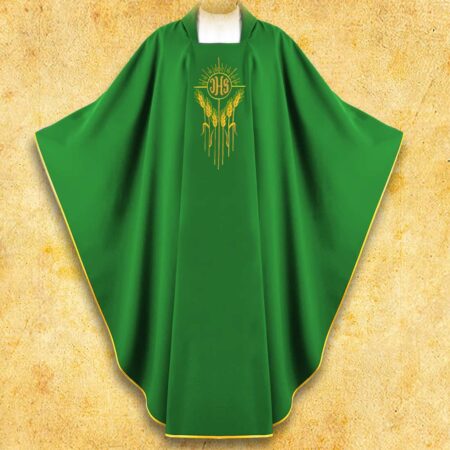 Embroidered chasuble "IHS with Ears of Corn"