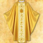 Gold Chasuble with Embroidered Belt "Chalice with Ihs"