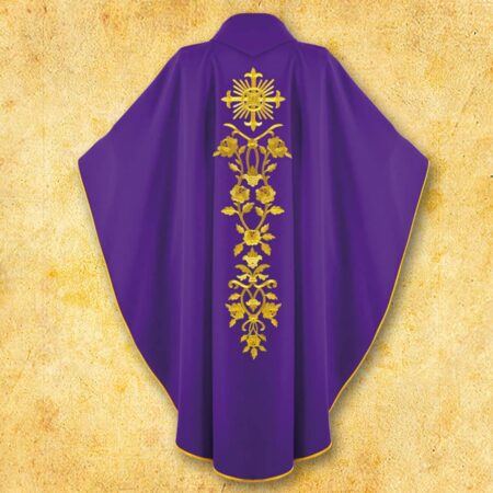 Embroidered chasuble "IHS with Roses"