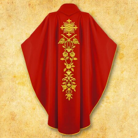 Embroidered chasuble "IHS with Roses"
