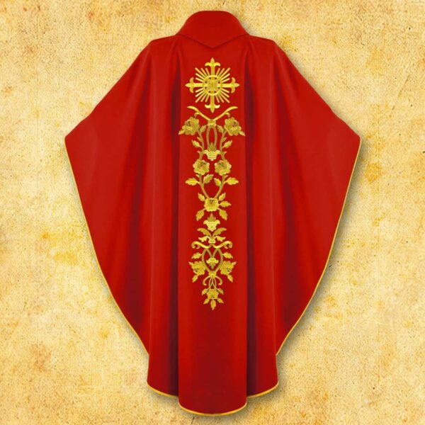 Embroidered chasuble "IHS with Roses"