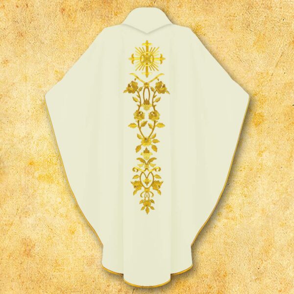 Embroidered chasuble "IHS with Roses"