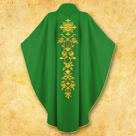 Embroidered chasuble "IHS with Roses"
