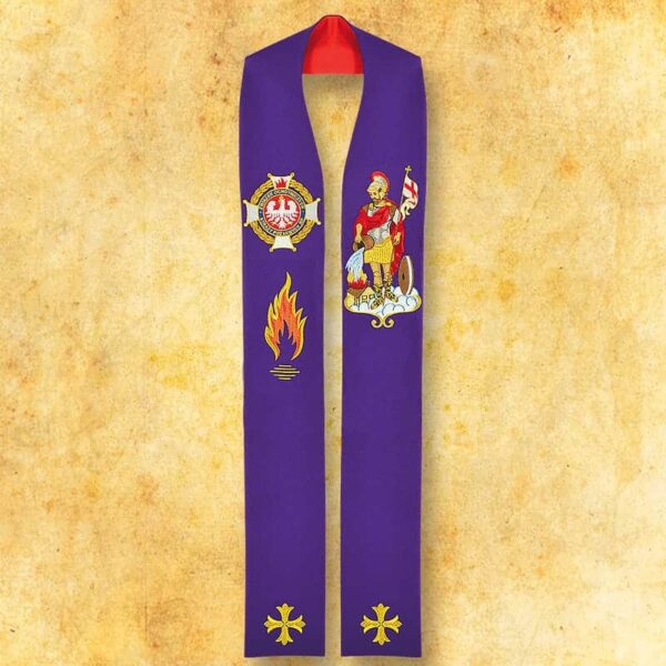 Double-Sided Embroidered Stole "Firefighter"