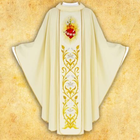 Chasuble with Embroidered Belt "Heart of Mary"