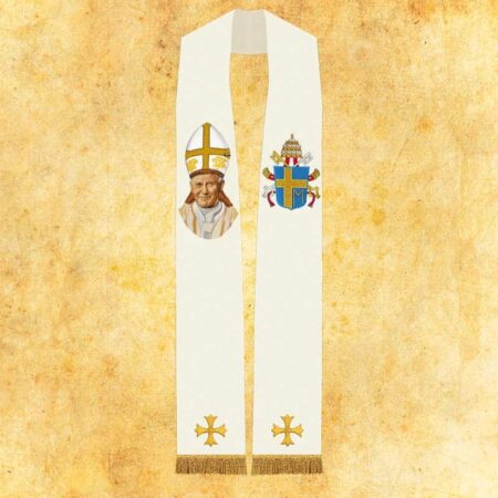 Gold Chasuble with Embroidered Image of St. John Paul II