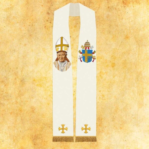 Gold Chasuble with Embroidered Image of St. John Paul II