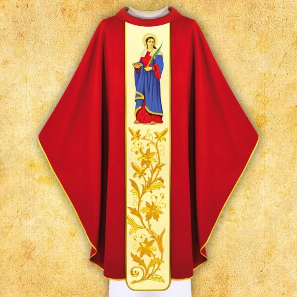 Chasuble with Embroidered Image "St. Lucy"