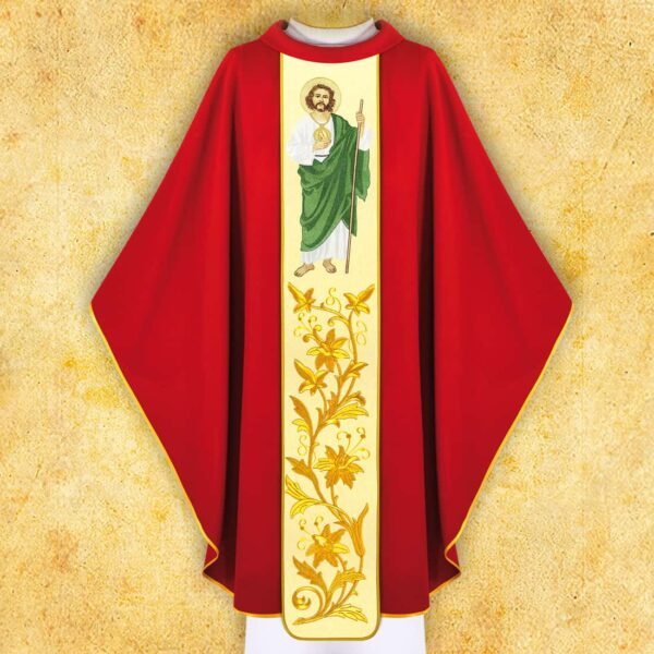 Chasuble with Embroidered Image of St. Thaddeus of Jude