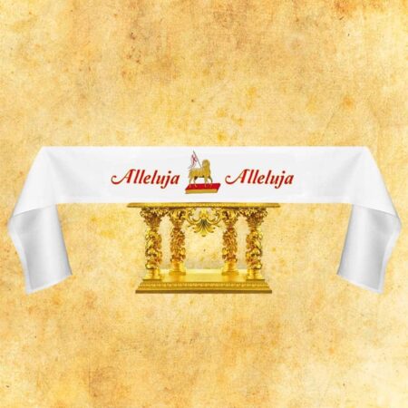 Tablecloth with embroidery on the front