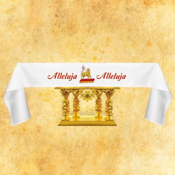 Tablecloth with embroidery on the front