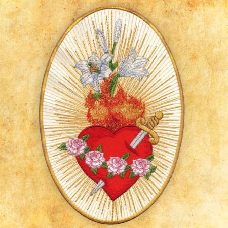 Embroidered appliqué "Heart of Mary"
