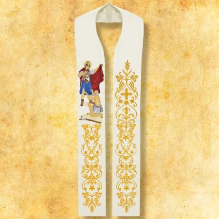Embroidered stole "Archangel Michael from Mount Gargano"