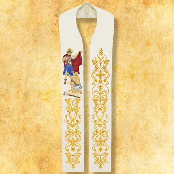 Embroidered stole "Archangel Michael from Mount Gargano"