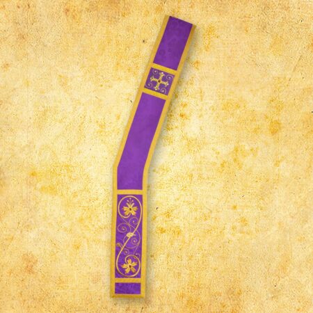 Embroidered deacon's stole "Massimo-Viola"